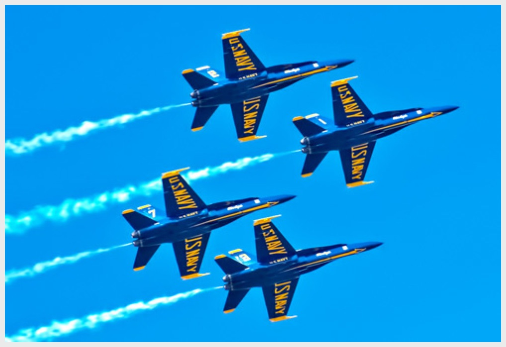 The US Navy Blue Angels are based right in El Centro during the winter.