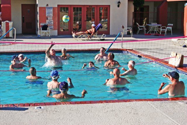 You'll have a blast at our regular water volleyball games.