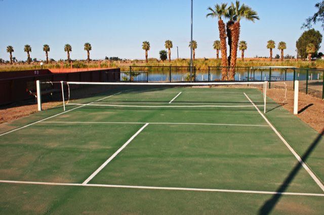 Both of our brand new pickleball courts overlook the lake.