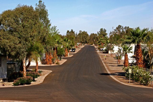 Wide, paved streets make for easy maneuvering of the largest RV.<br />Mature desert & tropical landscaping creates a beautiful environment.